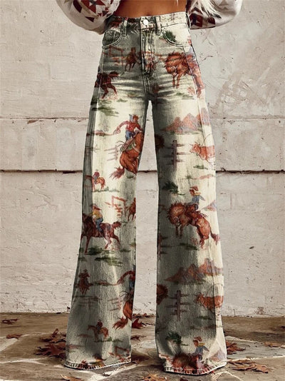 Ruby™ - Vintage Printed Wide Leg Pants