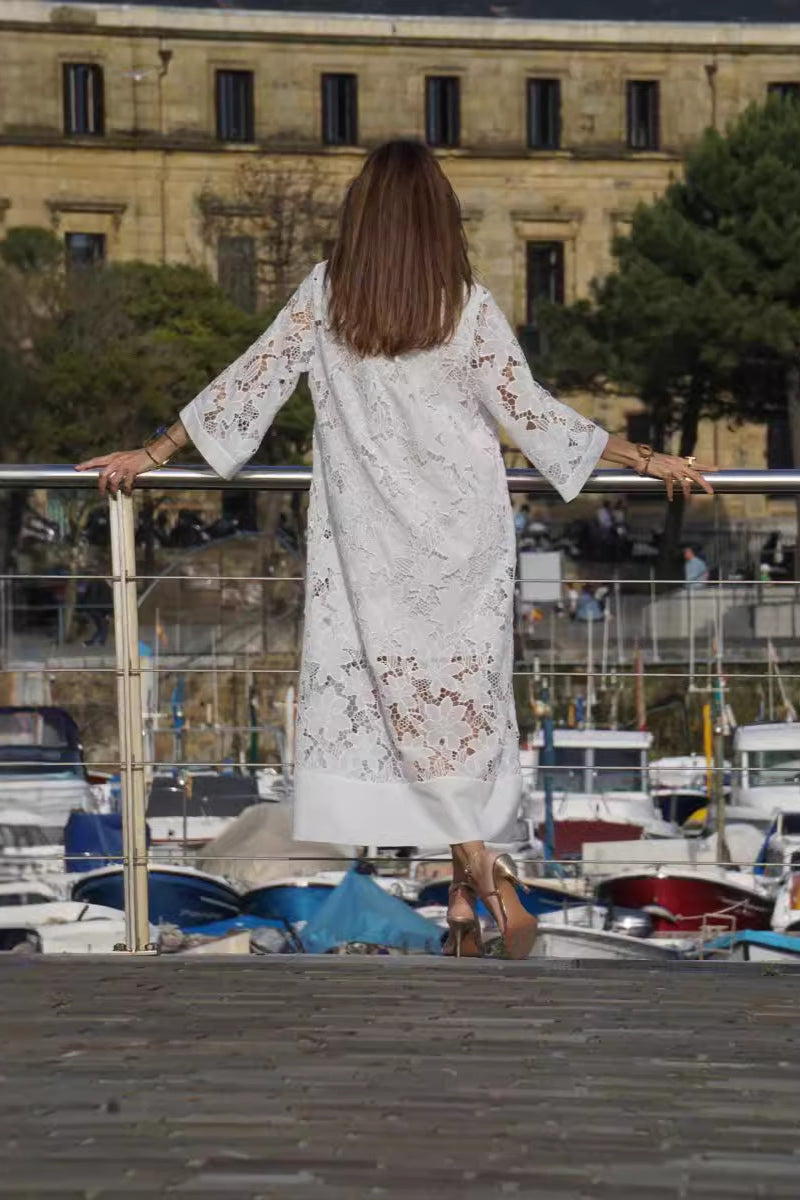 Georgia™ - Modern Flowing Refined Lace Dress