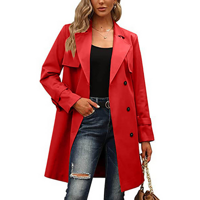 Sienna™ - Modern Double-Breasted Windbreaker Coat