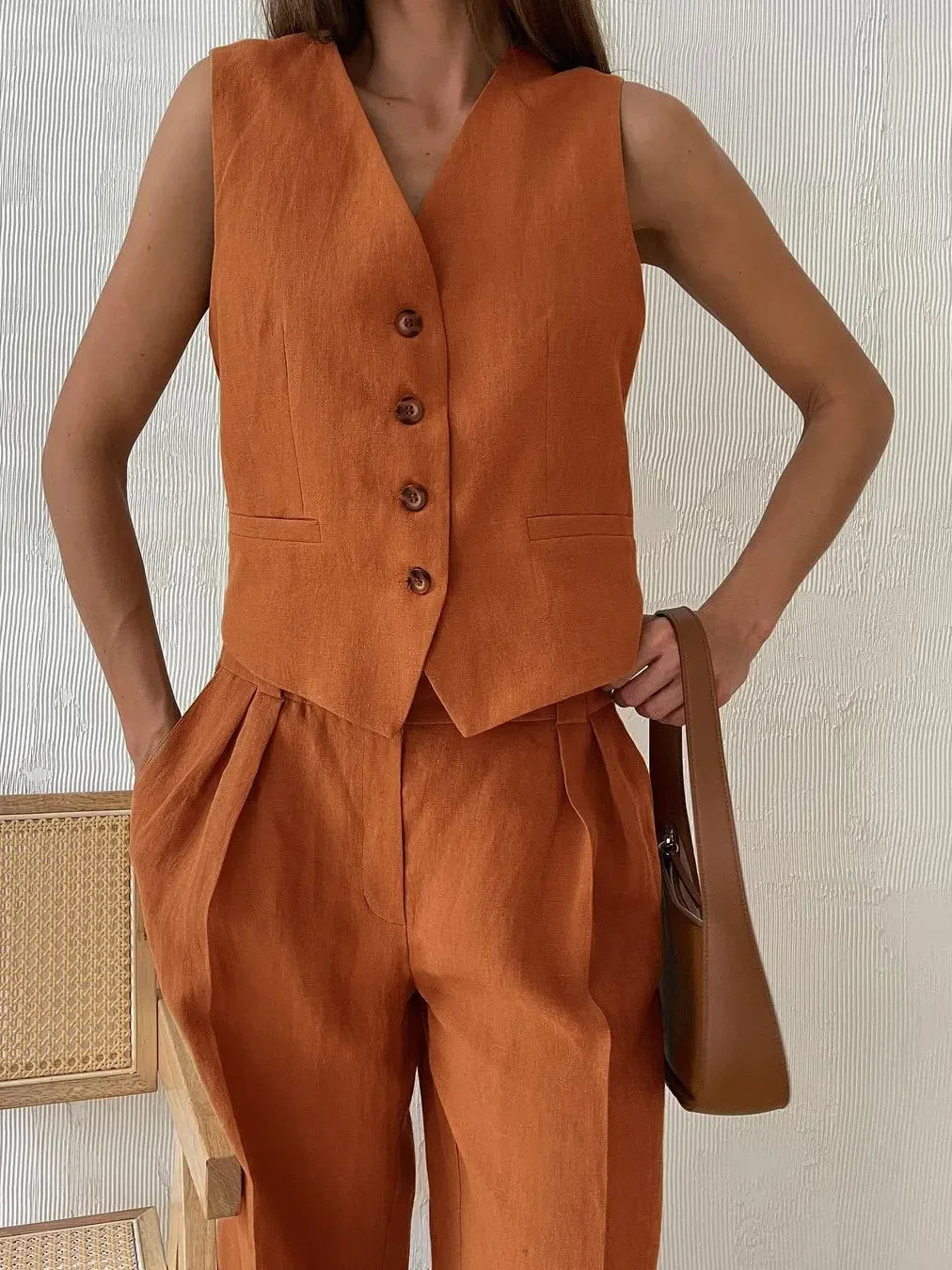 Chloe - Cotton Linen Chic Two-Piece Set