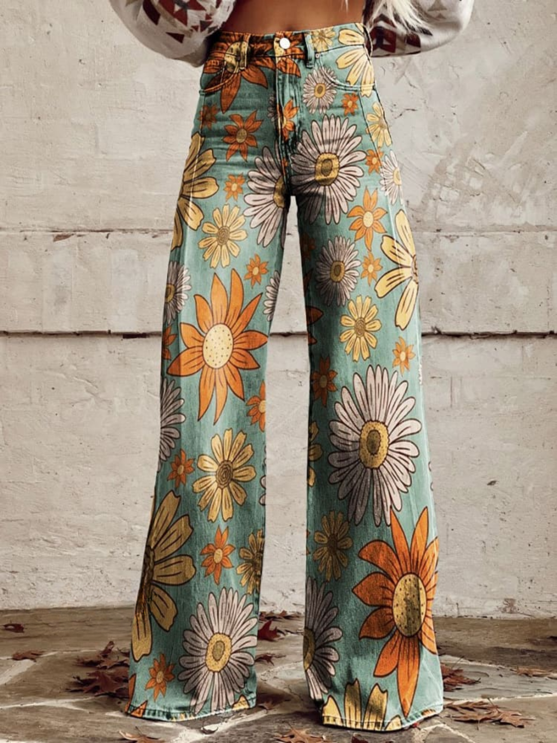 Eliza™ - Vintage Floral Print Wide Leg Pants