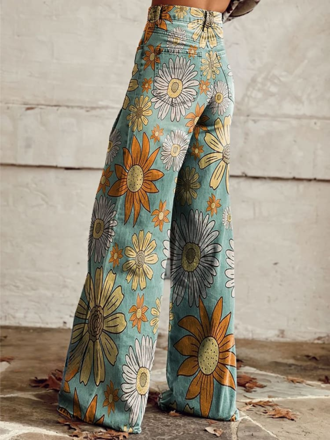 Eliza™ - Vintage Floral Print Wide Leg Pants