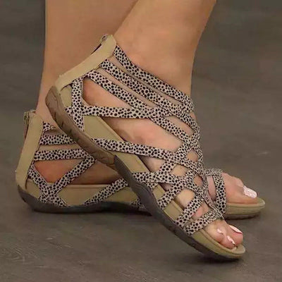 Poppy™ - Round Toe Hollow Ergonomic Roman Gladiator Sandals