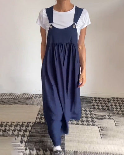 Sienna™ - Casual Solid Color Suspenders Dress