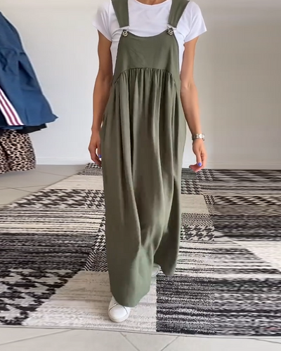 Sienna™ - Casual Solid Color Suspenders Dress