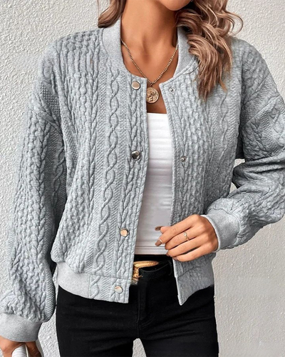 Comfortable Knitted Short Cardigan with Handmade Details