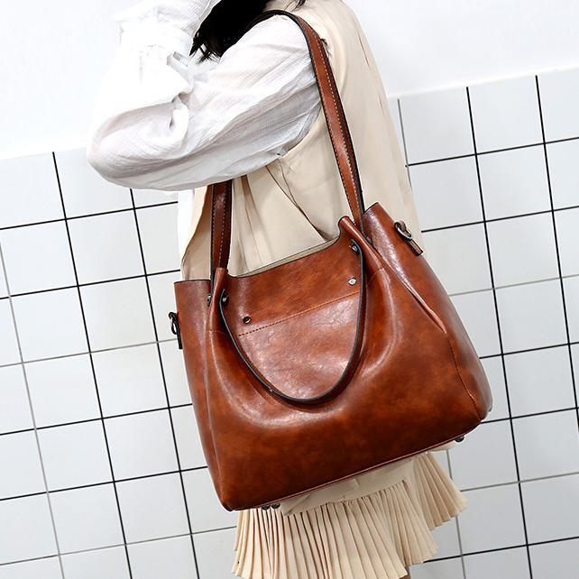 Greta™ - Vintage 4-Piece Leather Bag Set