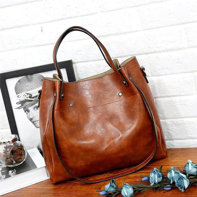 Greta™ - Vintage 4-Piece Leather Bag Set