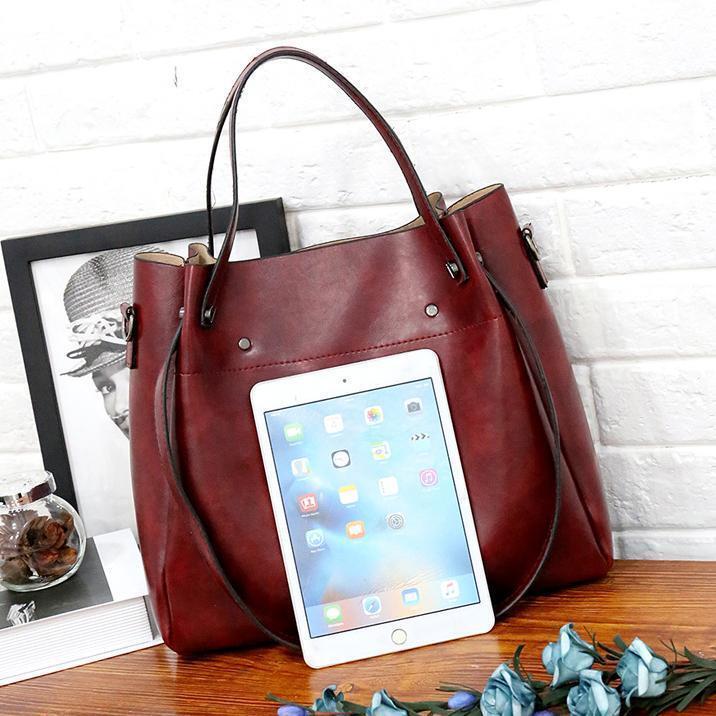 Greta™ - Vintage 4-Piece Leather Bag Set