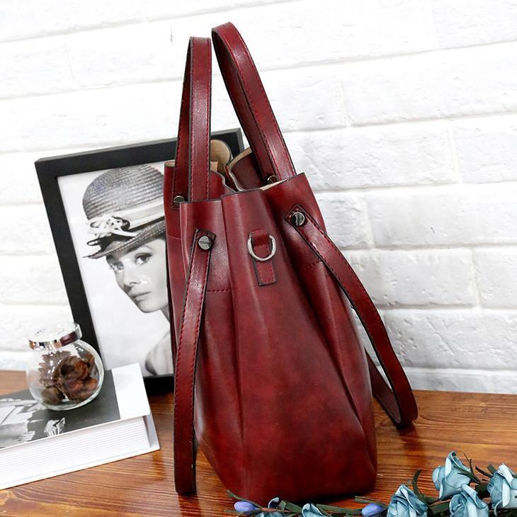 Greta™ - Vintage 4-Piece Leather Bag Set