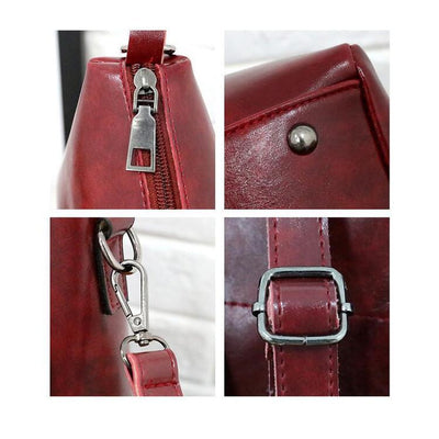 Greta™ - Vintage 4-Piece Leather Bag Set
