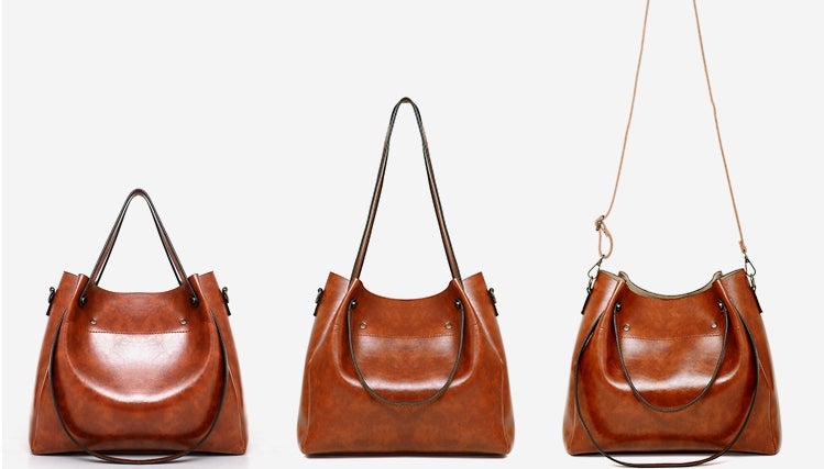 Greta™ - Vintage 4-Piece Leather Bag Set