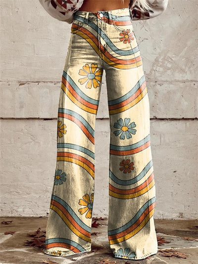 Lily™ - Stylish Multicoloured Striped Wide Leg Pants
