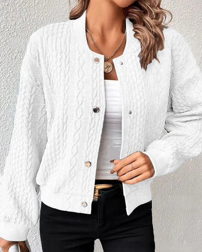 Comfortable Knitted Short Cardigan with Handmade Details