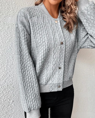 Comfortable Knitted Short Cardigan with Handmade Details