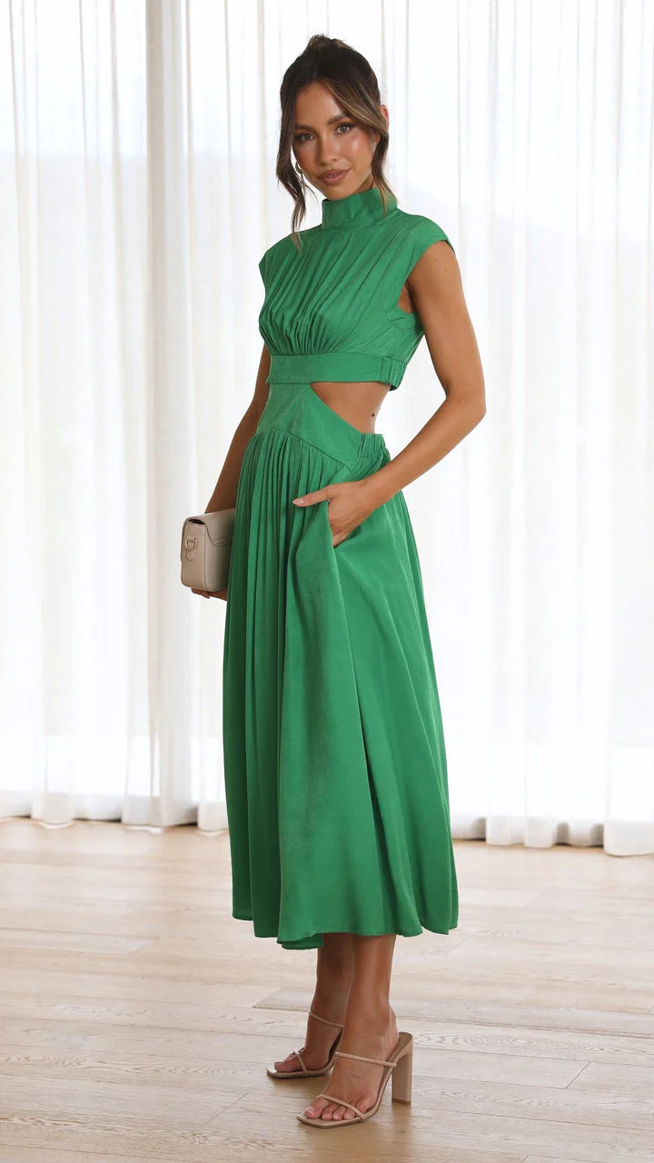 Aria™ - Elegant Waist Cut Out Dress With Pockets