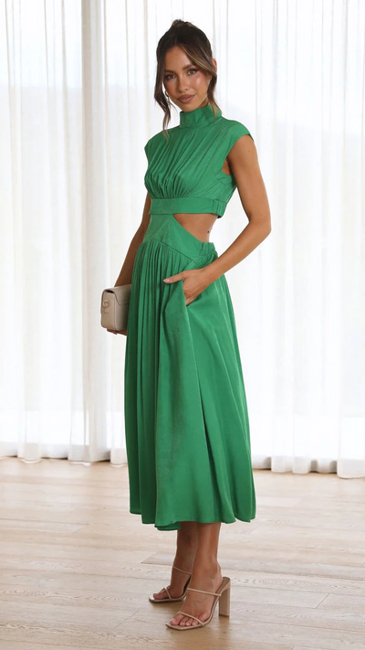 Aria™ - Elegant Waist Cut Out Dress With Pockets