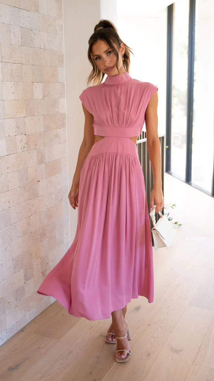 Aria™ - Elegant Waist Cut Out Dress With Pockets