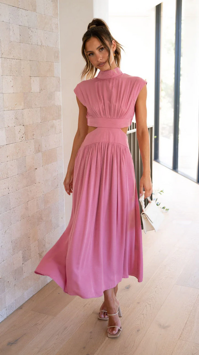 Aria™ - Elegant Waist Cut Out Dress With Pockets