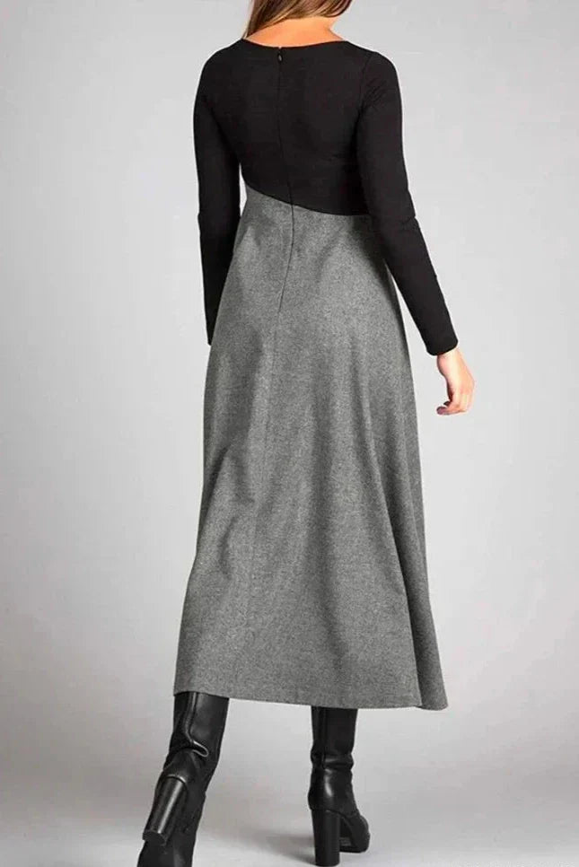 Violet™ - Elegant Two-Tone Dress