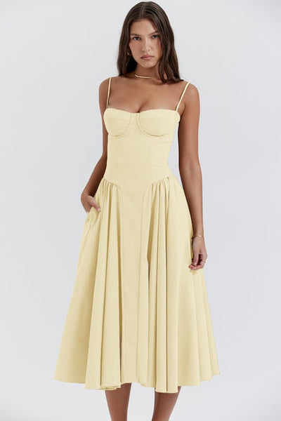Willow™ - Elegant Sleeveless Corset Midi Dress