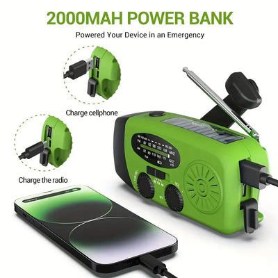 Emergency Hand Crank Radio With 2000 mAh Power Bank