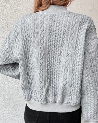 Comfortable Knitted Short Cardigan with Handmade Details