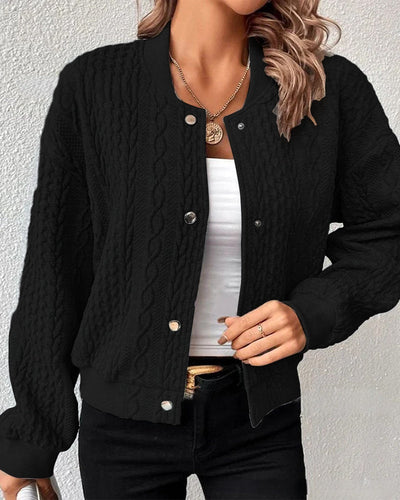 Comfortable Knitted Short Cardigan with Handmade Details