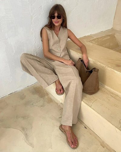 Chloe - Cotton Linen Chic Two-Piece Set