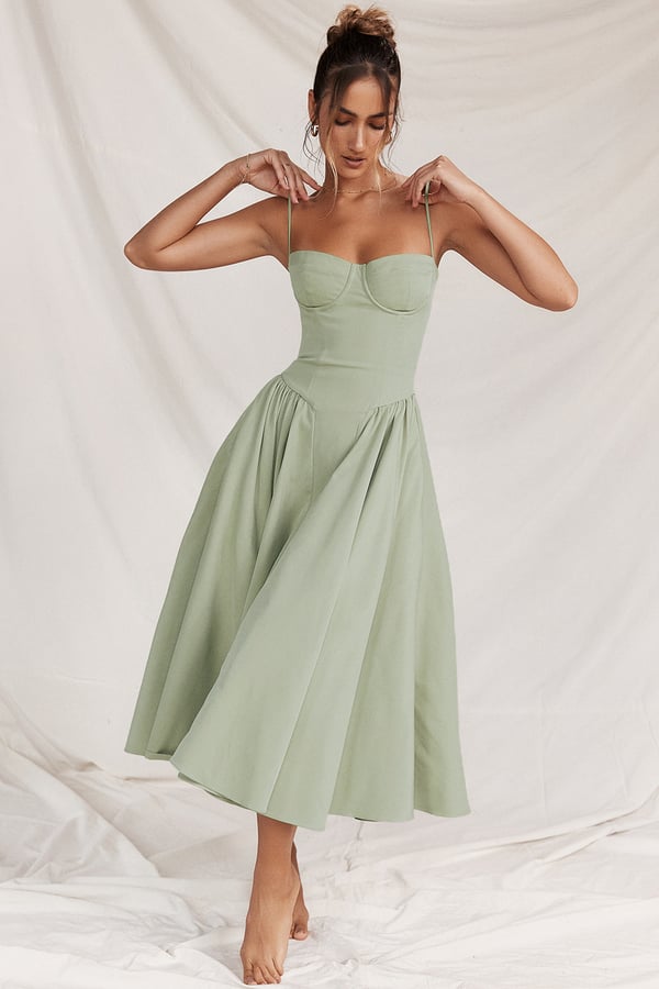 Willow™ - Elegant Sleeveless Corset Midi Dress