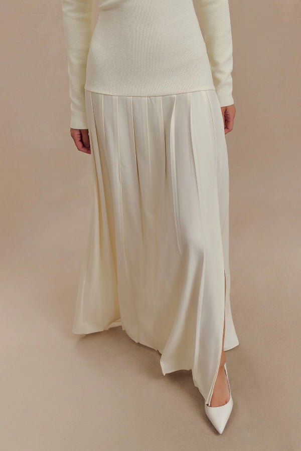 Aria™ - Retro Bardot-neck Maxi Dress