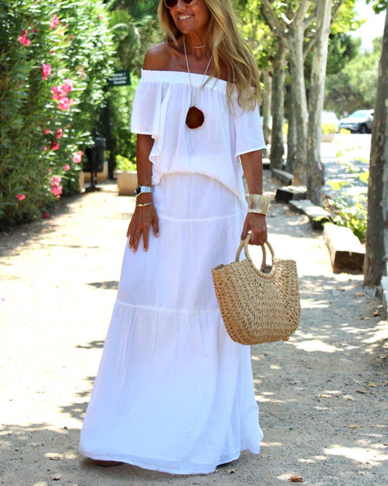 Ava™ - Comfy Off-Shoulder Maxi Dress