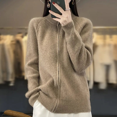 Sophie - Wool Cardigan with Zipper