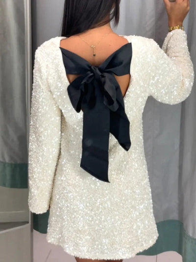 Poppy™ - Stylish Glitter Bow Dress