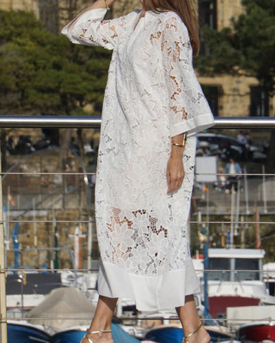 Georgia™ - Modern Flowing Refined Lace Dress