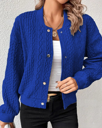 Comfortable Knitted Short Cardigan with Handmade Details