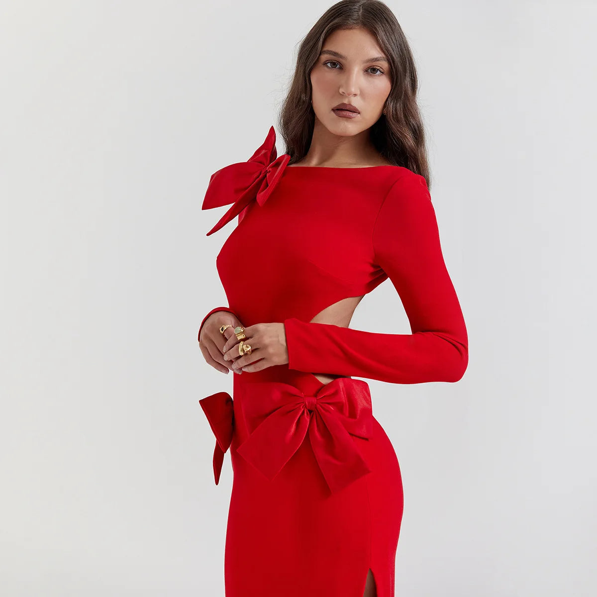 Sienna™ - Attractive Long Dress With Bows