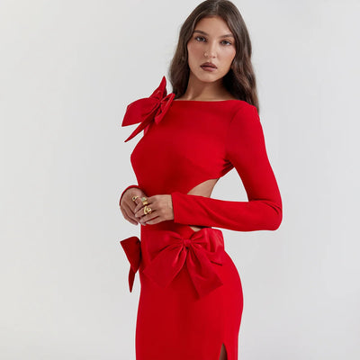 Sienna™ - Attractive Long Dress With Bows