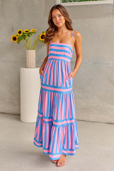 Mila™ - Stylish Striped Summer Maxi Dress