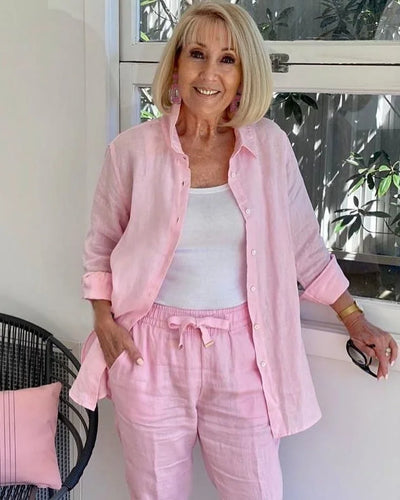 Poppy™ - Comfortable Long Sleeve Blouse And Pants Set