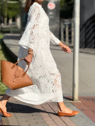 Georgia™ - Modern Flowing Refined Lace Dress
