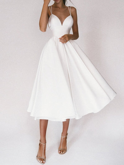 Hazel™ - Elegant strappy V-neck dress