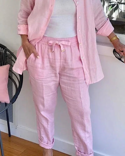 Poppy™ - Comfortable Long Sleeve Blouse And Pants Set
