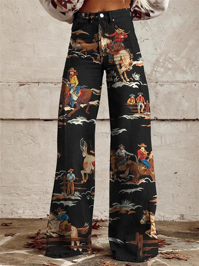 Ruby™ - Vintage Printed Wide Leg Pants