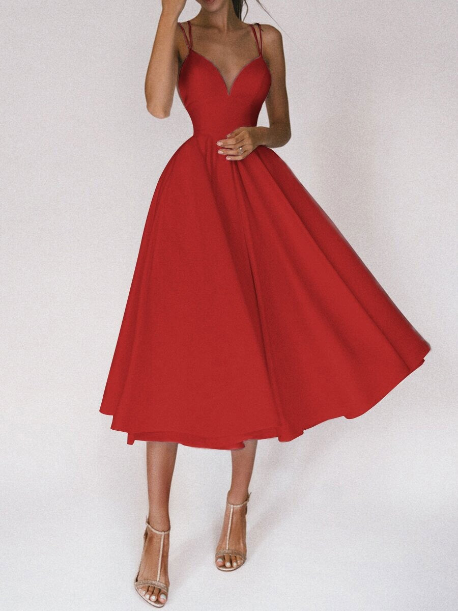 Hazel™ - Elegant strappy V-neck dress