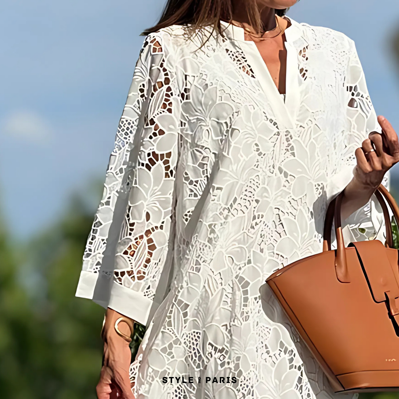 Georgia™ - Modern Flowing Refined Lace Dress