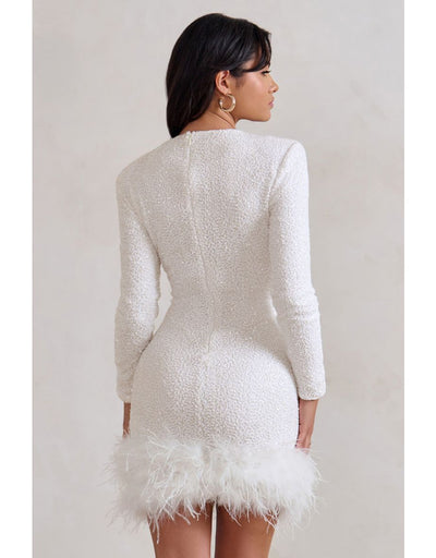 Sienna™ - Modern Sequins Feather Mini Dress