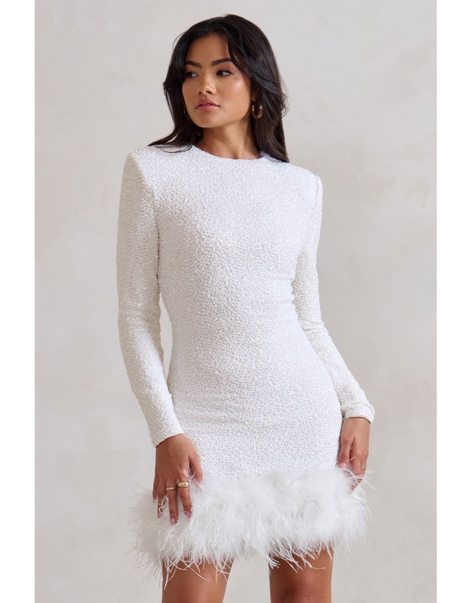 Sienna™ - Modern Sequins Feather Mini Dress