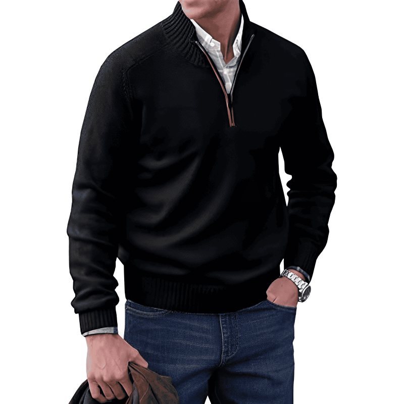 James™ - Stylish cashmere sweater with zipper
