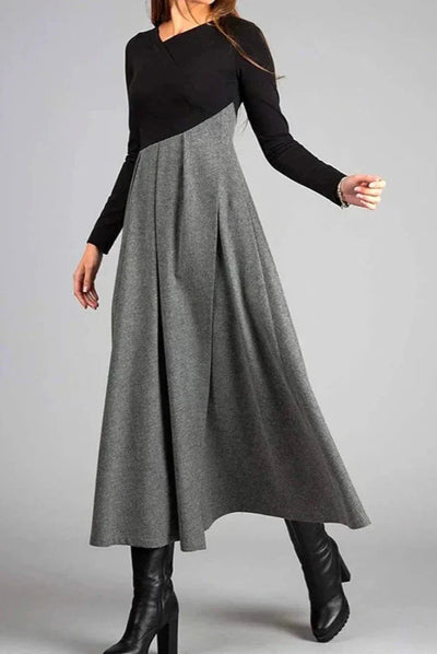 Violet™ - Elegant Two-Tone Dress